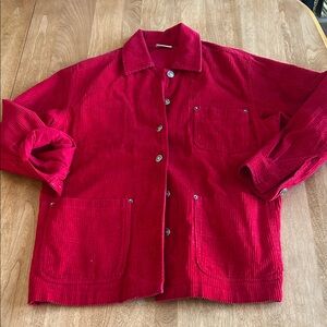 Oversized Red Corduroy Jacket